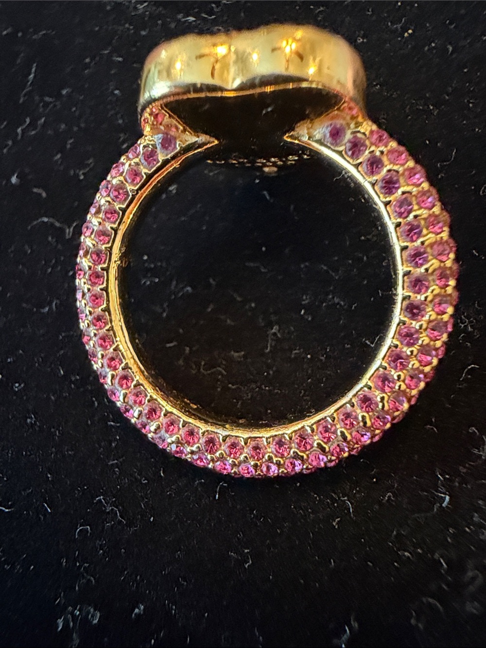 Kurt Geiger Gold Heart Ring with Multicolored Crystals - Picture 4 of 4